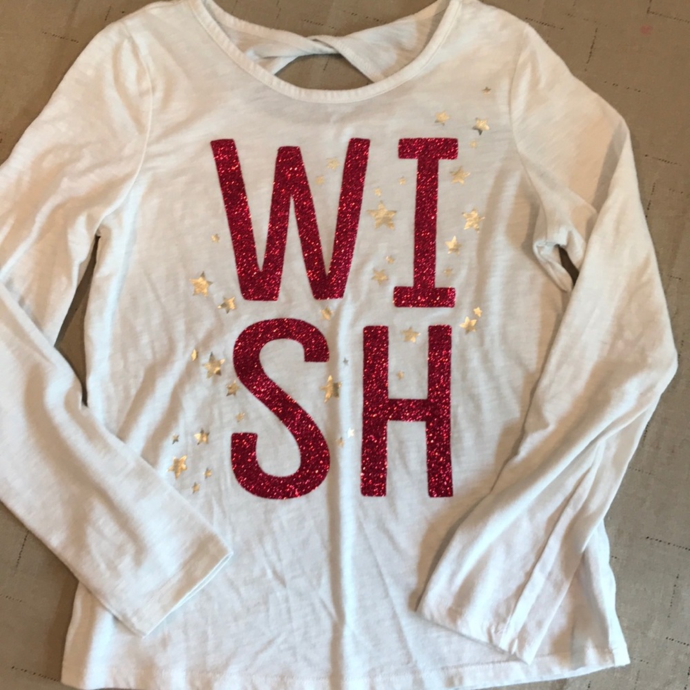 Girls Justice “Wish” Glitter Long Sleeve Tee